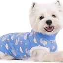2 Packs Pet Dog Recovery Onesie Suit for Dogs Cats After Surgery,Dog Abdominal Wounds Bandages Cone E-Collar Alternative. (Blue, S)