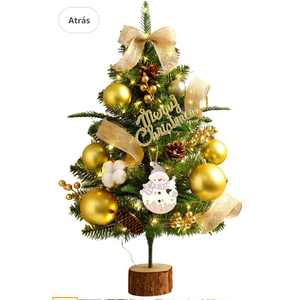 Tabletop Christmas Tree, 24inch/2ft Mini Christmas Tree, Tabletop Small Christmas Tree for Holiday Indoor DIY Christmas Decoration (Gold)
