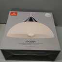 Globe Electric 64413 1-Light Plug-in Pendant, Brushed Steel, Frosted White Shade, 15ft Clear Cord, in-Line On/Off Switch, E26 Base Socket, Kitchen Island, Caf, Hanging Light, Bulb Not Included