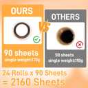 (24PK) 10-Inch Large Lint Roller Refills Extra Sticky Mega Pet Hair Remover Compatible with Evercare/Leo Rolls, Sticky Roller Replacements for Carpet & Bedding (90 Sheets/Roll, Total 2160 Sheets)