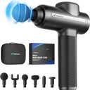 MERACH Massage Gun Deep Tissues, Percussion Massager Tools with 6 Massage Heads, Portable Hand Held Muscle Massagers for Pain Relief Deep Tissue, Cool Gifts for Men and Women (Black)