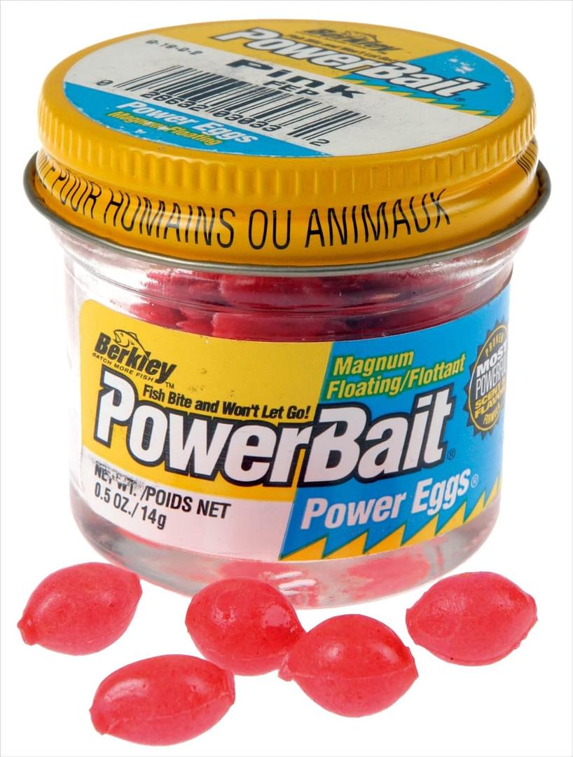 Berkley PowerBait Power Eggs Floating Magnum Fishing Bait, Garlic Rainbow, Irresistible Scent & Flavor, Natural Presentation, Ideal for Trout, Steelhead, Salmon and More