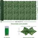 ODTORY Artificial Fence Privacy Screen: 5FT x 50FT UV-Anti Faux Greenery Backdrop Ivy Chain Link Shades Panels for Patio, Balcony, Garden,Deck,Backyard Indoor Outdoor Green Wall Decor