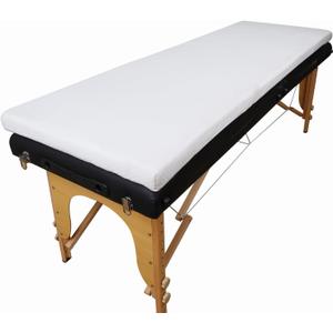 Lash Bed Foam Topper for Massage, 73x24x2 inch White Memory Foam, Removable Cover, Non-Slip Elastic Bands