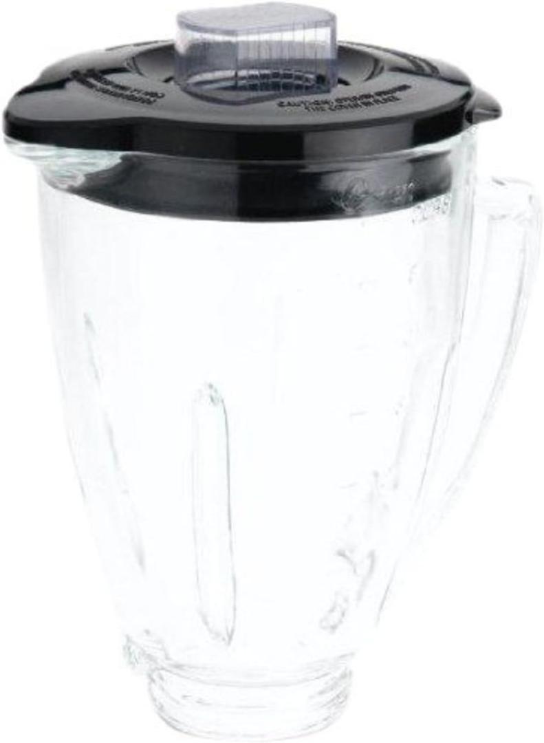 Oster Blender 6 Cup Glass Jar, Black Lid