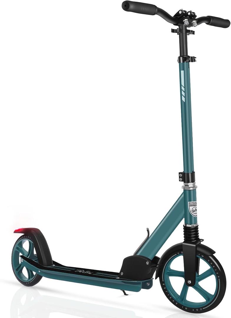 BELEEV V5 Scooters for Kids 6 Years and up, Folding Kick Scooter 2 Wheel for Adults Teens, 4 Adjustable Handlebar, 200mm Big Wheels, Lightweight Sports Commuter Scooter, Sturdy Frame, up to 220lbs
