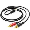 Lightning to Dual RCA Cable Audio Braid Adapter - 2-Male Y-Splitter Auxiliary Cable for iPhone, iPad and iPod. Provides Seamless connectivity for Home Theater, car Audio, and More (6ft) LB-1