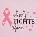 Cancer Shirt for Women Breast Cancer T-Shirt Nobody Fights Alone Shirts We Wear Pink Shirt Ribbon Short Sleeve Tee Tops (M)