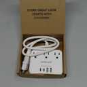 European Travel Plug Adapter, US to European Plug Adapter with 3 American Outlets & 4 USB, 3ft European Power Cord, International Travel Power Strip, Type C for Europe EU Germany France, Travel, White