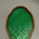 IwaiLoft Glass Serving Tray with The Crabapple Pattern Glass and Walnut for Kitchen Countertop Home Decor for Coffee Table, Also Suitable for Tea Coffee Decorative Trays (Green,11.4" x 7.8" x 1")