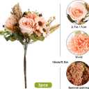Erweicet Artificial Flowers 3 Bundles Fake Fall Flowers Pink Fake Roses Autumn Faux Flowers Silk Bouquets with Hydrangea Arrangement for Fall Wedding Party Bridal Baby Shower Home Decor(Champagne)