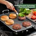 Cooker King 19" x 13" Double Burner Griddle Pan, Nonstick Flat Plate | PFOA/PFAS/PTFE Free for Pancake, Burger, Induction & Oven Safe, Hybrid Tri-Clad, Dishwasher Safe Easy to Clean.