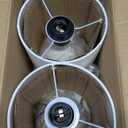 Set of 2 Ceramic Table Lamp for Bedroom, Small Table Lamp White Farmhouse Rustic Lamp Set Bedside Table Lamps for Nightstand Side Table Lamps for Living Room, 13.7IN