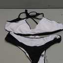 SUUKSESS Women High Waisted Thong Bikini Set Reversible String 2 Piece Swimsuit,M