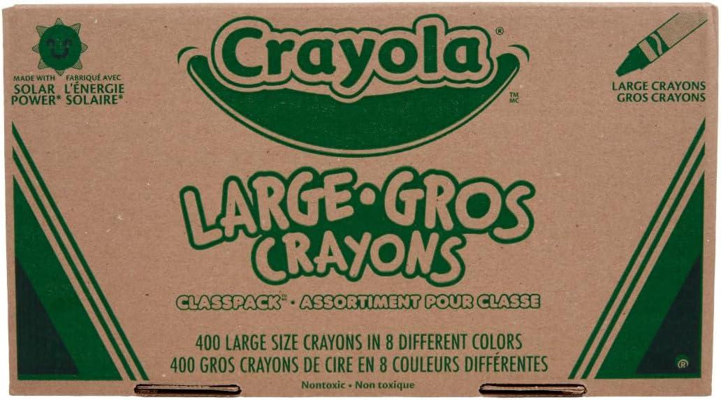 Crayola Crayon Classpack - 400ct (8 Colors), Large Crayons for Kids & Toddlers, Bulk School Supplies, Teacher Classroom Must Have for Preschool & Kindergarten