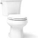 KOHLER K-3988-0 Wellworth Two-Piece Elongated Dual-Flush Toilet with Class Five Flush System and Left-Hand Trip Lever, White (-1)