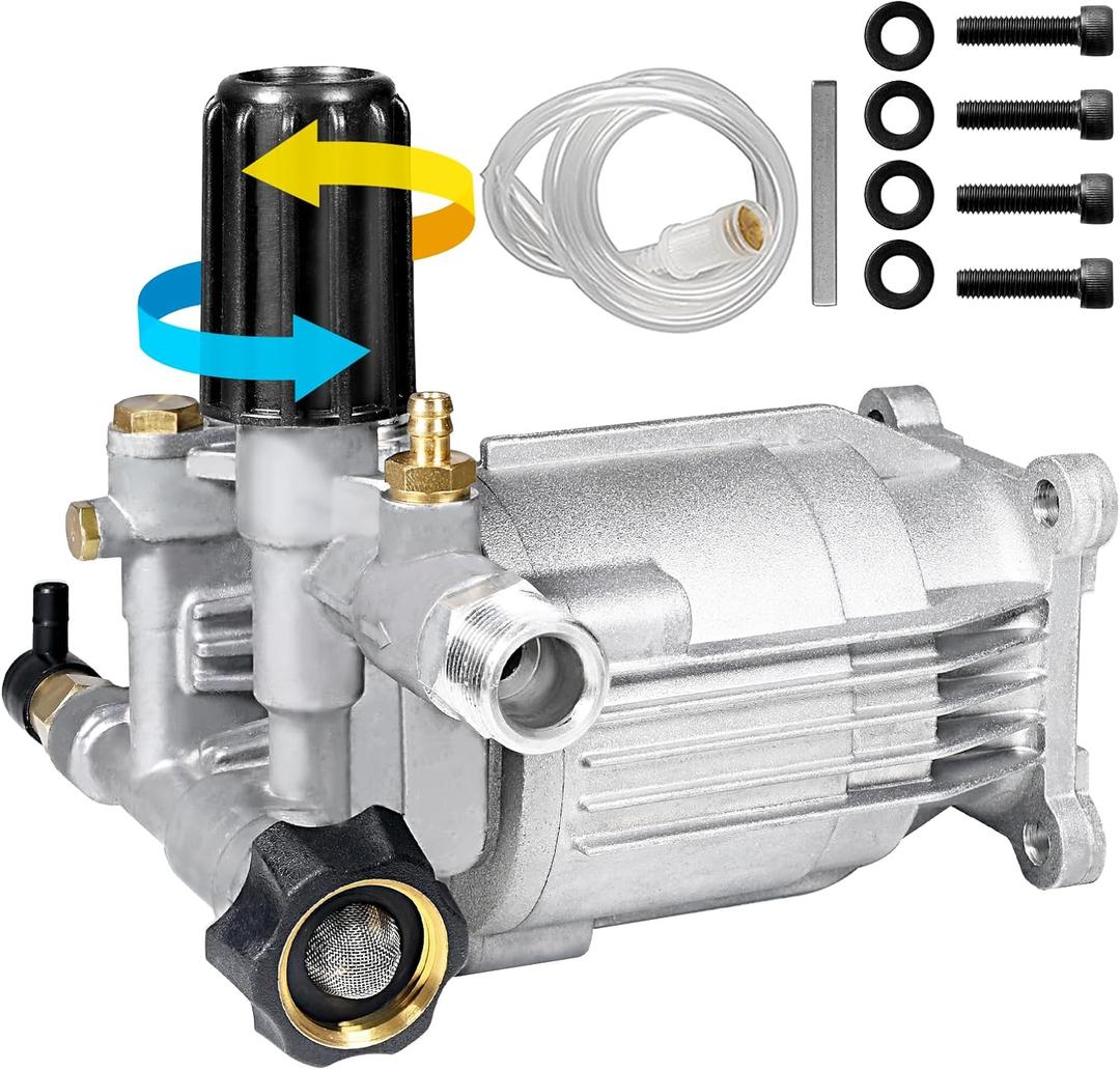3/4" Shaft Horizontal Pressure Washer Pump, Easy Adjust 2800-3400 PSI, 2.5 GPM, OEM Replacement Pump for Simpson, Honda GC 160 GC 190, Homelite, AR rmv 2.5g30