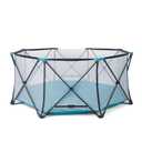 Regalo Safety My Play Deluxe Extra Large Baby Playpen & Portable Play Yard, Foldable 8-Panel Indoor Outdoor Playpen for Babies & Toddlers, Mesh Sides, Washable Nylon Bottom, 62", Aqua/Black