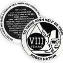 MYRECOVERYSTORE Silver and Black Pirate Alcoholics Anonymous AA Chip w/Coin Capsule AA Yearly Medallion 1Year