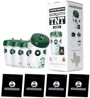 Tougher Than Tom Mosquito TNT 2.0 Natural Mosquito 4 Bait Bags, Outdoor Insect Control, Easy Setup, Family & Pet Friendly, Ideal for Backyards, Camping, Gardens, BBQs, Picnics & More, Pack Of 5