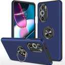for Moto Edge Plus 2022 Case for Motorola Moto Edge 30 Pro Case Military Grade Shockproof Built-in Ring Holder Kickstand Car Mount Protective Case for Edge Plus 2022 Edge 30 Pro Phone Case (Blue)