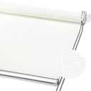 ChrisDowa Light Filtering Roller Shades, with 5% Openness Solar Screen, Flame Retardant Fabric. Solar Semi Sheer Roller Blinds for Office and Home. Easy to Install.Off White,32 W x 72" H