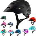 Kids Bike Helmet,Bavilk Kids Boys Girls Bike Helmets with LED Light Detachable Visor Children Youth Teen Multi-Sport for Skating Cycling Scooter Skateboard Adjustable & Lightweight 19.7"-22.4", 50-57 cm / 19.7"-22.4"