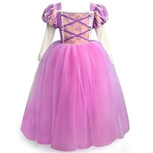 MDycW Rapunzel Princess Dress Puff Sleeve Costume, Special Occasion Dresses for Toddler Girls Age 2-3 Years, Ultra Soft Lace Fancy Gown Birthday Party Dress Up