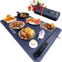 Warming Mat for Food, Voriah Electric Warming Tray with 3 Temp Settings & Auto Shut-Off, Food Warmer with Thick Silicone Surface to Keep Food Warm at Buffet, Parties, and Family UseDark Blue (L-24*16'')