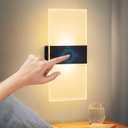 Wall Sconce Set of 2, Touch Control, 4000mAh Battery Operated Bedside Night Light, Dimmable Wall Lights for Bedroom, Rechargeable Magnetic Cordless LED Wall Lamp (Warm White Touch)