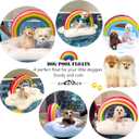 Dog Pool Floats Set, Dog Float Raft with Collapsible Dog Bowl, Non-Toxic Floating Dog Water Toys for Small Dog, Puppy and Doggies, Rainbow Cloud