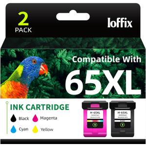 65XL Remanufactured Ink Cartridges Combo Pack Compatible with HP 65 XL Ink Cartridges Compatible with HP DeskJet 3755 3700 Series Printers (B CMY, 2 Packs)
