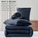 Anluoer Navy Blue California King Comforter Set 7 Pieces, Bed in a Bag with Sheets, All Season Bedding Sets with 1 Comforter, 2 Pillow Shams, 2 Pillowcases, 1 Flat Sheet, 1 Fitted Sheet