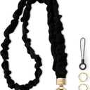 Stretchy Scrunchie Lanyard for ID Badges – Cute Neck Lanyard for Keys | Retractable Keychain Holder for Women