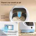 Open-Top Automatic Litter Box, Odor Control, Ready to Use, Self Cleaning Litter Box, Large Capacity with APP Control and Safety Sensor, Ellenpent, with Trash Bags/Waterproof Mat/Litter Mat White-1