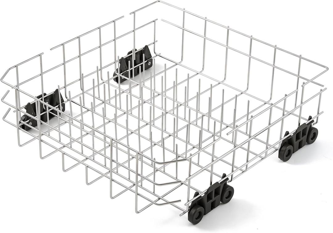 Stainless Steel W10728159 W10525646 Dishwasher Lower Rack Replacement Parts for Maytag Kitchenaid Lower Dish Rack 22D x 20.8W Kenmore Whirlpool W10780925 W10082825 Dishwasher Bottom Basket 1 Pack