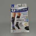 Truform 20-30 mmHg Compression Stockings for Men and Women, Knee High Length, Open Toe, Black, Large