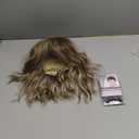 Short Ombre Highlight Honey Blonde Wavy Bob Wig with Curtain Bangs,Short Ombre Highlight Ash Brown Mixed Golden Blonde Curly Wavy Wig Light Brown Bob Shoulder Length 14inch