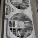 Comfort Zone Window Fan for Bedroom, 9 inch 3 Speed Dual Fans with Auto-Locking Expanders, Window Exhaust Fan, Removeable Bug Screen, White