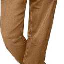 Flamingals Women's Mid Waist Straight Leg Jeans Drawstring Cropped Jeans Women Stretchy (Medium, Brown)