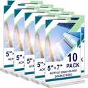 Acrylic Sign Holder 5 x 7, 10 Pack Clear Table Menu Vertical Display Stand Desktop Display Double Sided Stand Paper Holder Table Sign Suitable for Restaurants Office Store Show Fair