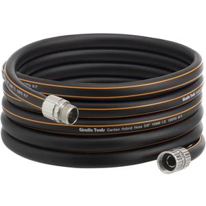 Giraffe Tools Leader Hose 12ft x 5/8", Custom Length, Heavy Duty, No Kink, Flexible, Rubber Garden Hose, Leakproof Water Hose with Male to Female Fittings, 600 Burst PSI (12FT Male to Female)