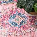 8x10 Area Rugs for Living Room Pink Boho Rug Vintage Rug Non-Slip Washable Low Pile Foldable Large Rugs for Bedroom Dining Room Indoor Floor Carpet