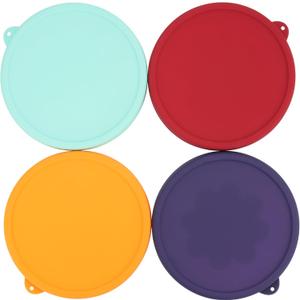 4 Cup Round Silicone Storage Cover Lids Replacement for Anchor Hocking and Pyrex 7201-PC Glass Bowls (Container not Included) (Mix) 4 Pack