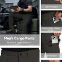 Mens Cargo Pants Tactical Work Construction for Men Ripstop Waterproof Outdoor Hiking with Pockets (Black, S)