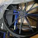 Drive Medical Blue Streak Lightweight Wheelchair - Portable Folding Mobility Aid - Swing-Away Footrests - Desk Arms - Durable Steel Frame - Easy Transport & Storage - 18-Inch Seat