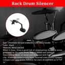 Drum-Damper-Mute-Silencer, Black Clamp-on Tone Control for Vintage & Modern-Snares-Tom-Drum-Accessories by Emptty (5PCS)