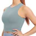 Natural Feelings Nudi Sports Bras for Women Removable Padded Yoga Tank Tops Sleeveless Fitness Workout Crop Tops (Gray, XXL)