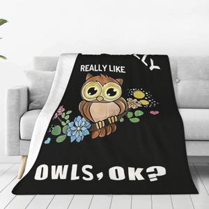 Owl Blanket Lovely Owl Decor Throw Blanket Sloth Gifts for Girls Boys Super Warm Soft Plush Lightweight Fleece Flannel Blanket Winter Couch Sofa Bedding Blanket for Adults Women 80"X60"