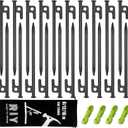 20 Pack 8 inch Tent Stakes Heavy Duty Metal Tent Pegs for Camping Steel Tent Pegs Unbreakable and Inflexible